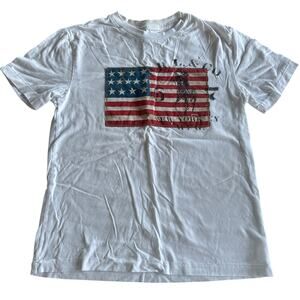 Ralph Lauren Boys Medium 10/12 White Flag Tee Shirt